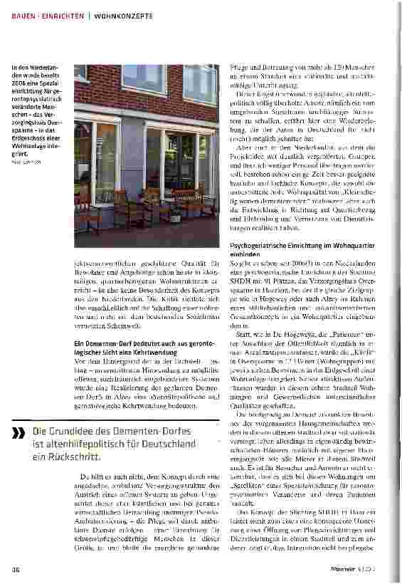 Vorschauseite 3: Dementen-Dorf, Pflege-WG oder Quartiershaus?