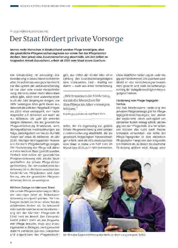 Vorschauseite 1: Der Staat fördert private Vorsorge