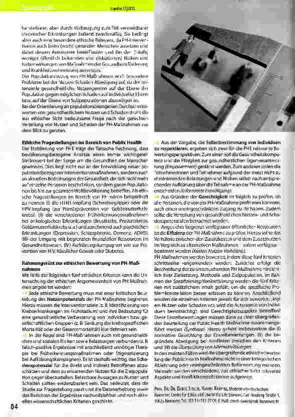 Vorschauseite 2: Die Public Health Ethik in Abgrenzung zur klassischen Medizinethik