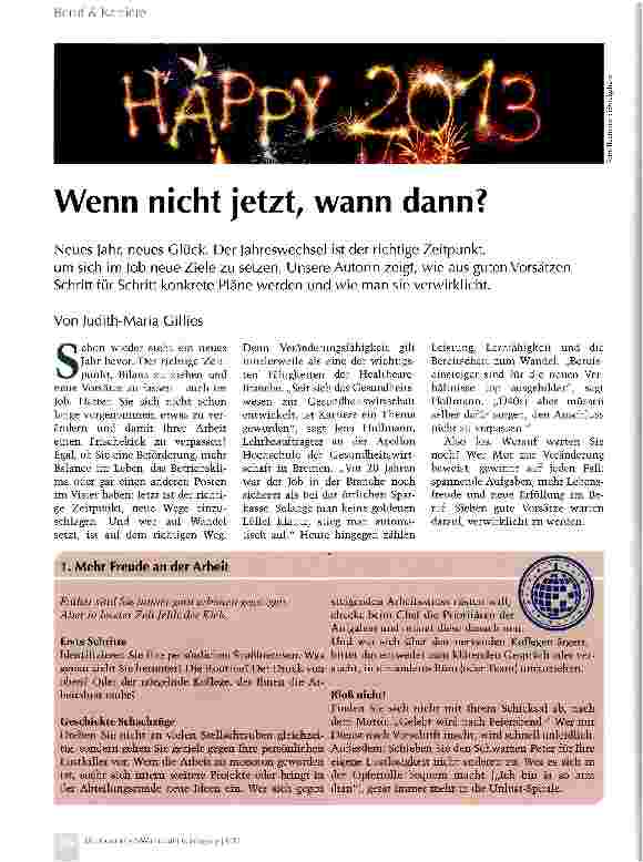 Vorschauseite 1: Wenn nicht jetzt, wann dann?