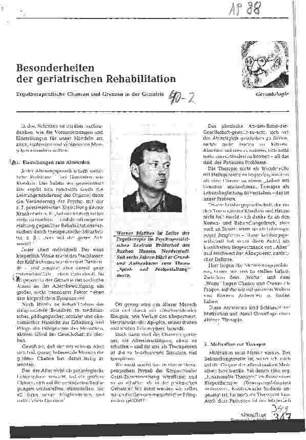 Vorschauseite 1: Besonderheiten der geriatrischen Rehabilitation