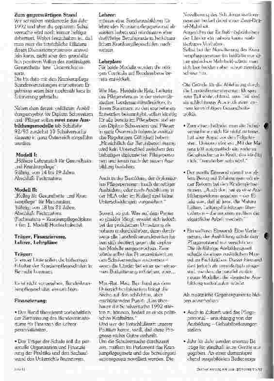 Vorschauseite 2: Reform der Krankenpflegeausbildung - zwischen Wollen und Nicht-Können