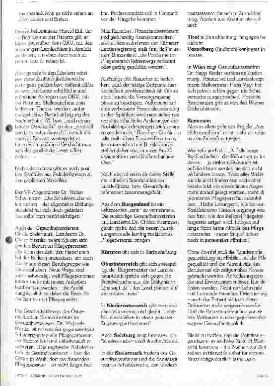Vorschauseite 3: Reform der Krankenpflegeausbildung - zwischen Wollen und Nicht-Können