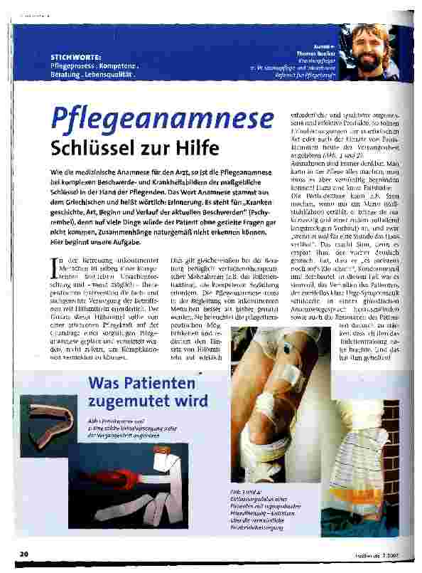 Vorschauseite 1: Pflegeanamnese Schlüssel zur Hilfe