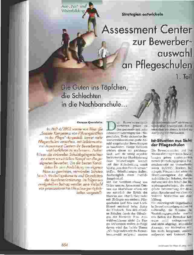 Vorschauseite 1: Assessment Center zur Bewerberauswahl an Pflegeschulen Teil 1