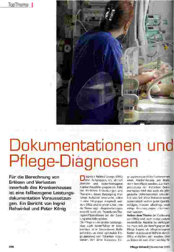 Vorschauseite 1: Dokumentationen und Pflege-Diagnosen