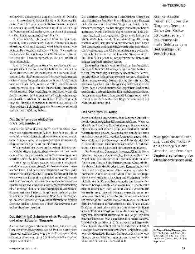 Vorschauseite 2: Medizin und Demenz, eine Misserfolgsgeschichte?