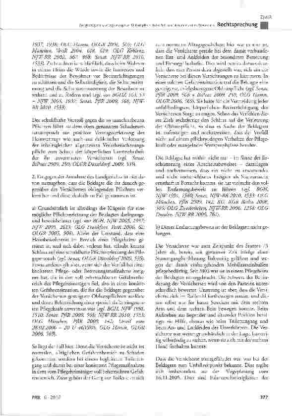 Vorschauseite 4: Zur gesteigerten, erfolgsbezogenen Obhutspflicht beim Entund Ankleiden eines Bewohners