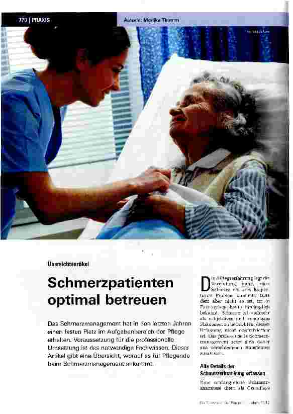 Vorschauseite 1: Schmerzpatienten optimal betreuen