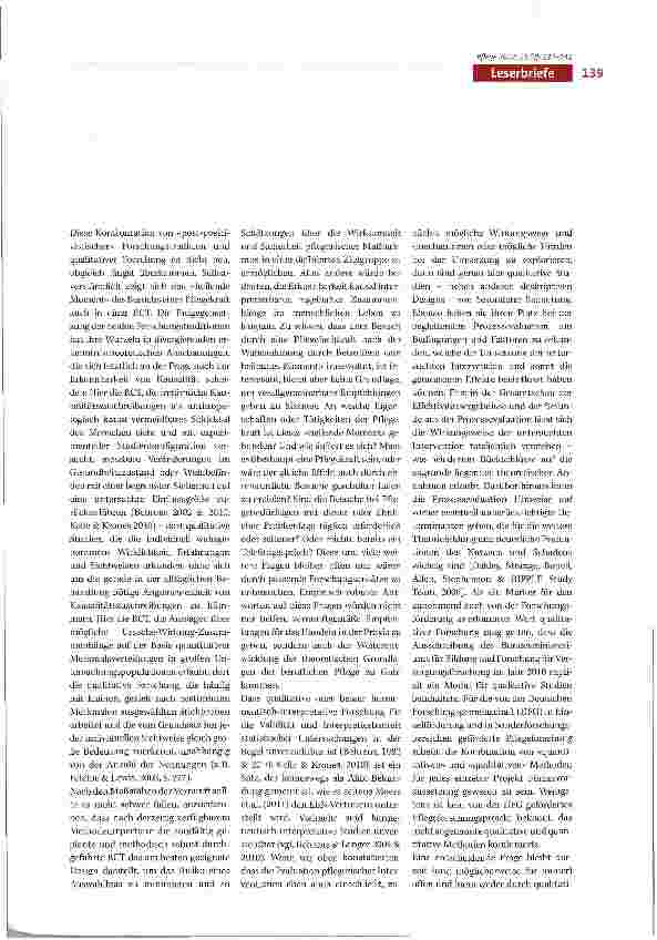 Vorschauseite 3: Theoriefeme Evidenzbasierung? Replik zum Beitrag von Moers et al., Pflege, Dezember 2011, Heft 6, Themenschwerpunktheft Theorieentwicklung in der Pflege im 21. Jahrhundert