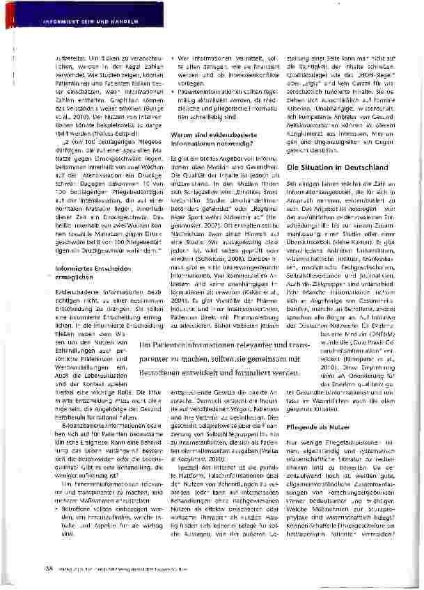 Vorschauseite 2: Evidenzbasierte Gesundheitsinformationen Wie die Pflege von hochwertigen Informationen profitieren kann