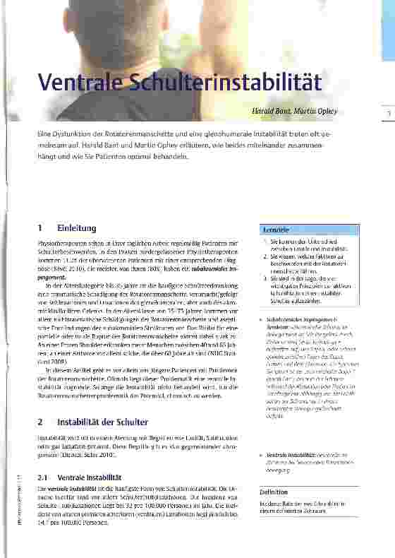 Vorschauseite 1: Ventrale Schulterinstabilität