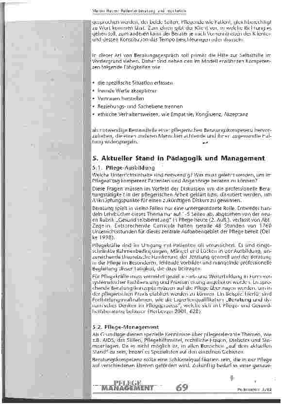 Vorschauseite 5: Patientenberatung und -edukation - welche Anforderungsprofile werden an die Pflege in Zukunft gestellt?