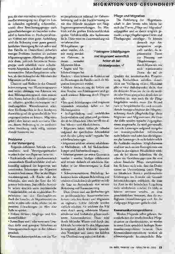 Vorschauseite 2: Interkulturelle Pflege und Therapie Qualitätssicherung auch für Migranten?