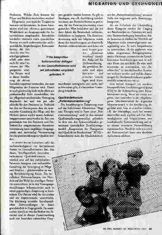 Vorschauseite 4: Interkulturelle Pflege und Therapie Qualitätssicherung auch für Migranten?