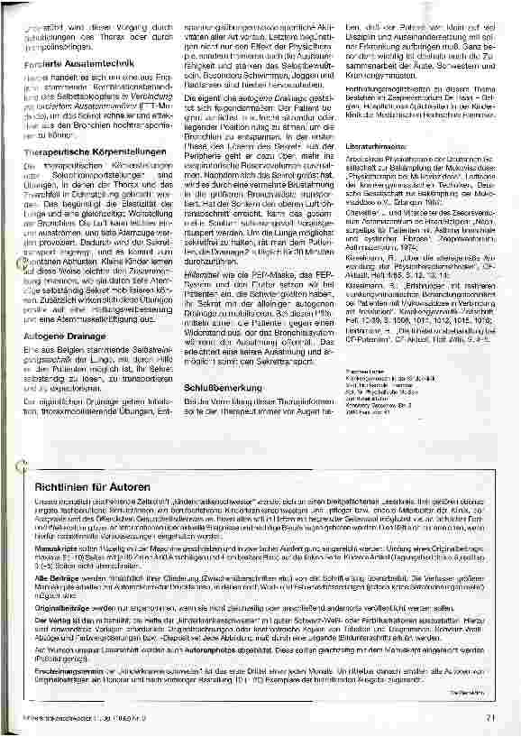 Vorschauseite 2: Physiotherapie bei Kindern mit Asthma bronchiale und Mukoviszidose