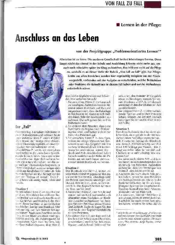 Vorschauseite 1: Anschluss an das Leben Lernen in der Pflege