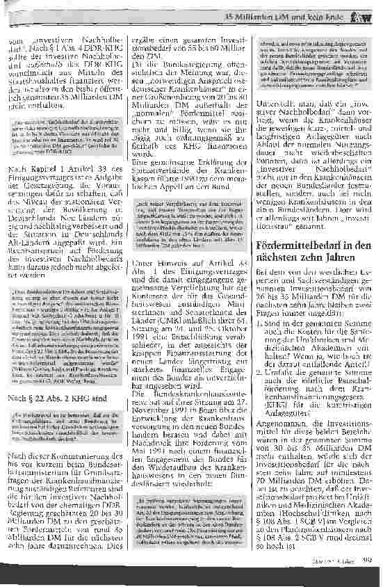 Vorschauseite 2: 35 Milliarden DM und kein Ende Zum Problem des investiven Nachholbedarfs in den neuen Bundesländern
