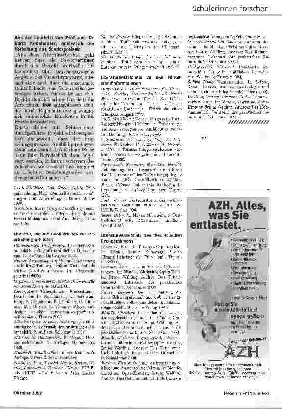 Vorschauseite 5: SCHULERINNEN FORSCHENEINFLUSS DER DYSMENORRHOE AUF GEBURTSWEHEN UND PFLEGERISCHE KONSEQUENZEN