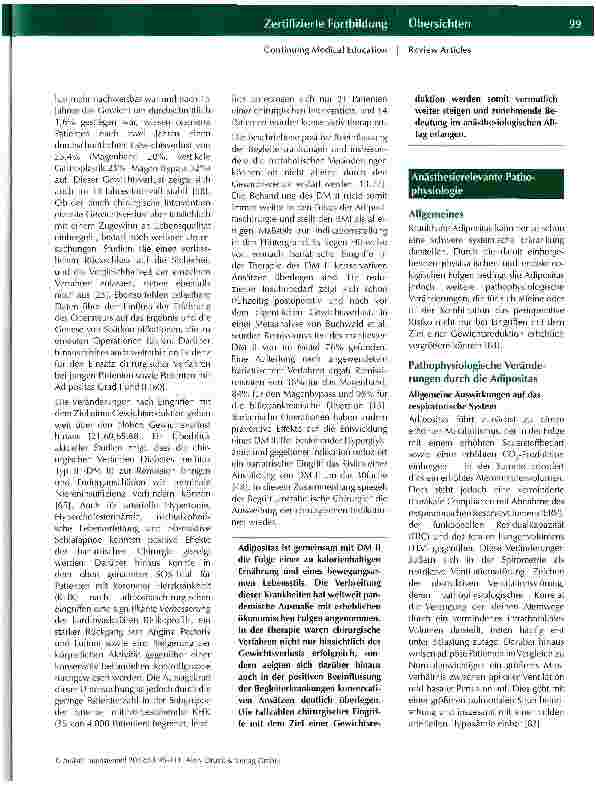 Vorschauseite 4: Die anästhesiologische Versorgung bei bariatrischen Eingriffen