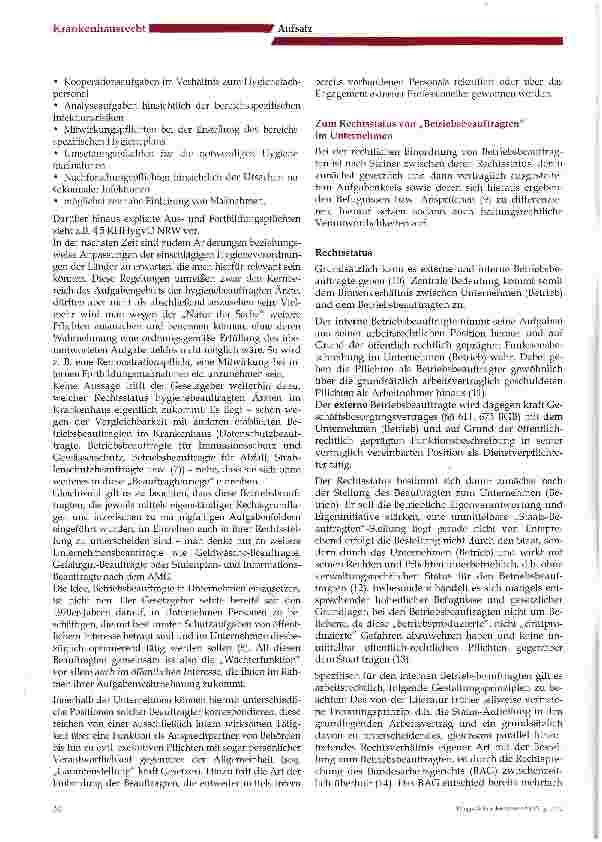 Vorschauseite 2: Hygienebeauftragte Ärzte im Krankenhaus