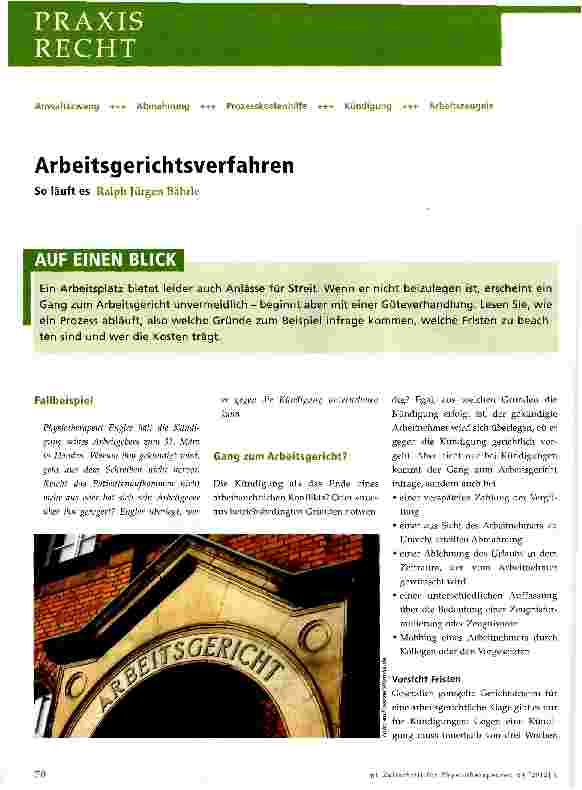 Vorschauseite 1: Arbeitsgerichtsverfahren