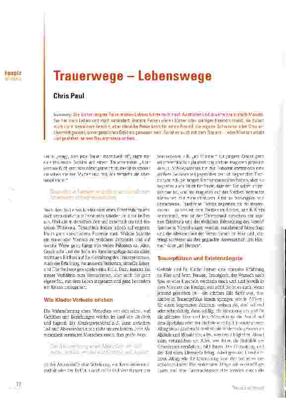 Vorschauseite 1: Trauerwege - Lebenswege