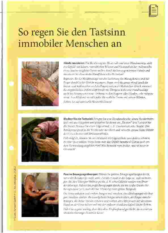 Vorschauseite 1: So regen Sie den Tastsinn immobiler Menschen an