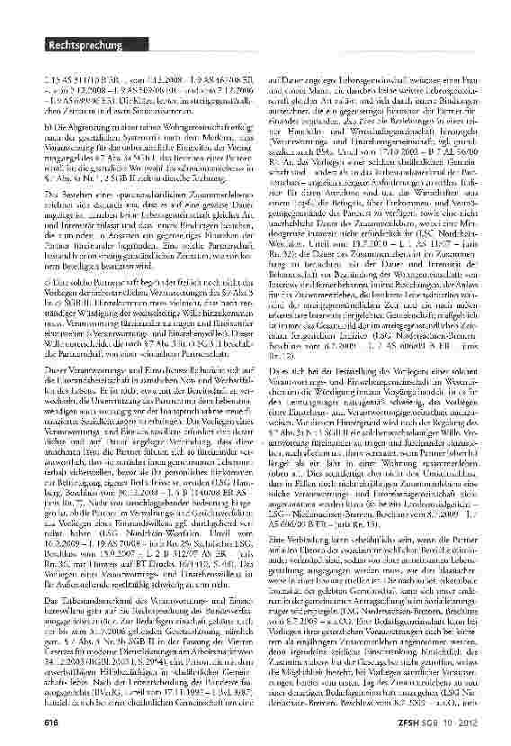 Vorschauseite 3: Voraussetzungen einer partnerschaftlichen Bedarfsgemeinschaft: Gemeinsamer Haushalt; Partnerschaft; Verantwortungsund Einstehenswille