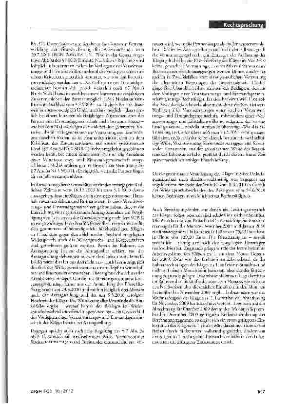 Vorschauseite 4: Voraussetzungen einer partnerschaftlichen Bedarfsgemeinschaft: Gemeinsamer Haushalt; Partnerschaft; Verantwortungsund Einstehenswille