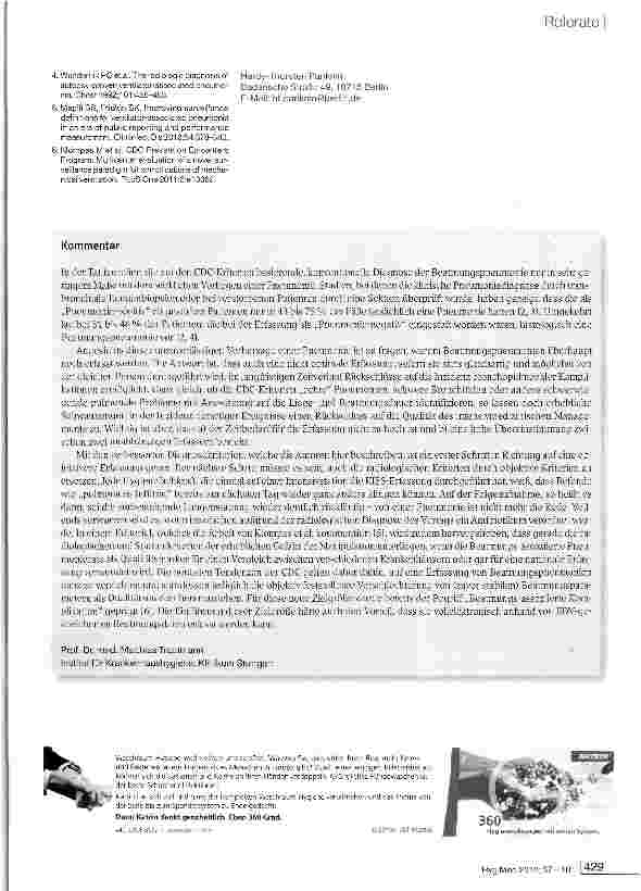 Vorschauseite 3: Surveillance der Beatmungspneumonie