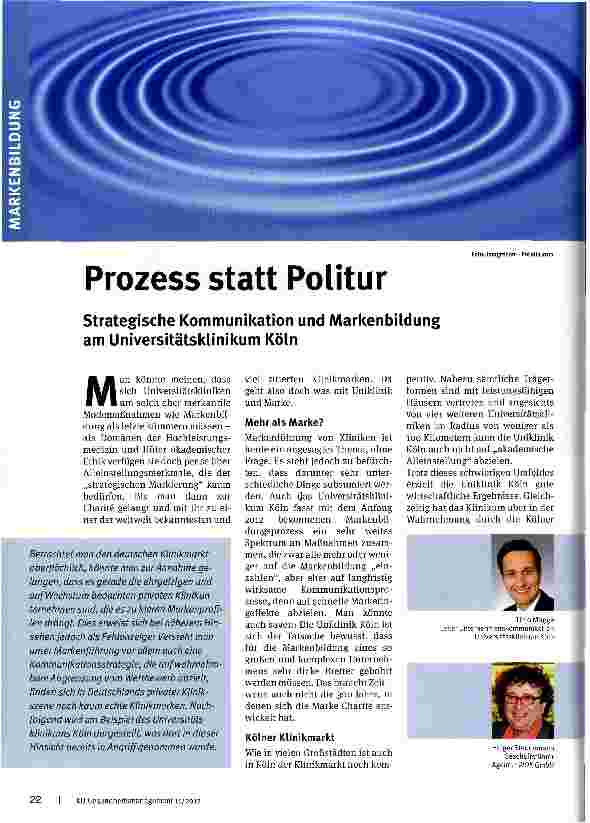 Vorschauseite 1: Prozess statt Politur