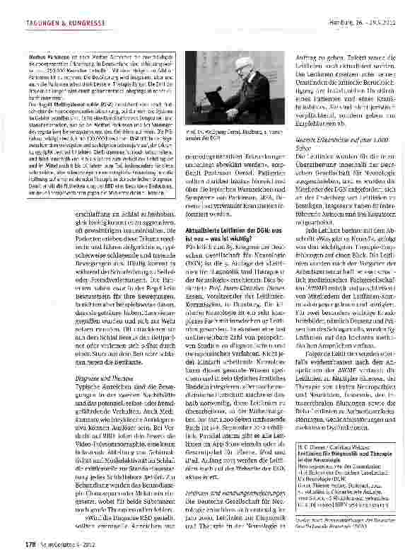 Vorschauseite 4: Altersmedizin -ohne Neurologie nicht möglich