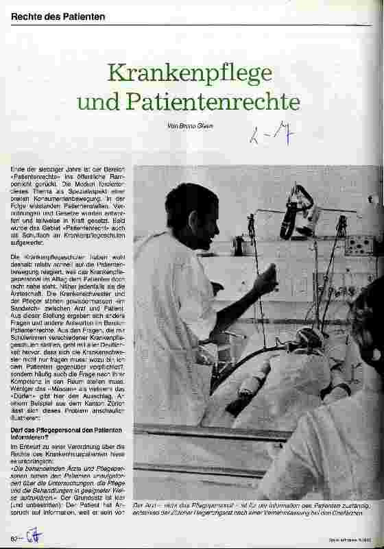 Vorschauseite 1: Krankenpflege und Patientenrechte