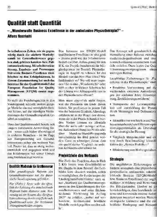 Vorschauseite 1: Qualität statt Quantität