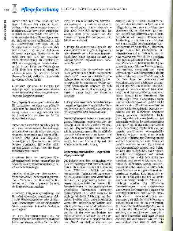 Vorschauseite 2: Die Rolle systematischer Übersichtsarbeiten in der evidenzbasierten Pflege Alles neu oder alles beim Alten?