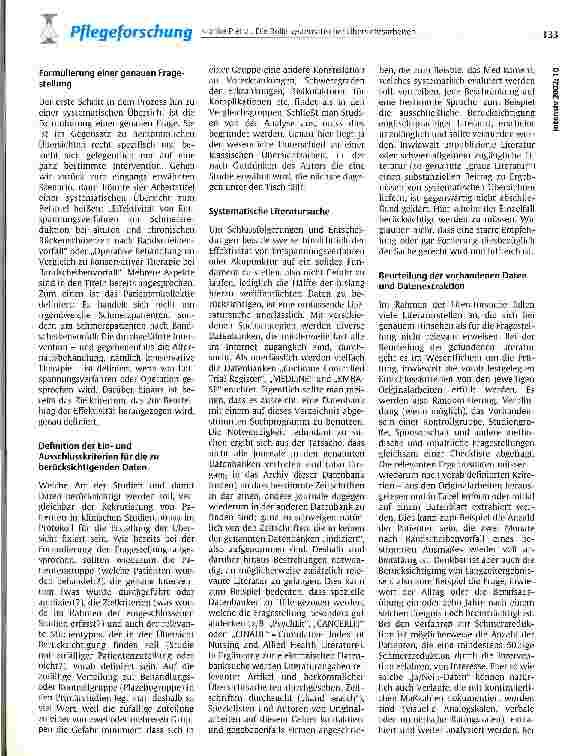 Vorschauseite 5: Die Rolle systematischer Übersichtsarbeiten in der evidenzbasierten Pflege Alles neu oder alles beim Alten?
