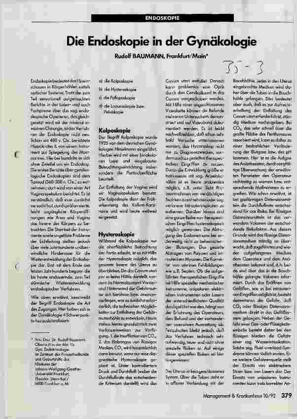 Vorschauseite 1: Die Endoskopie in der Gynäkologie