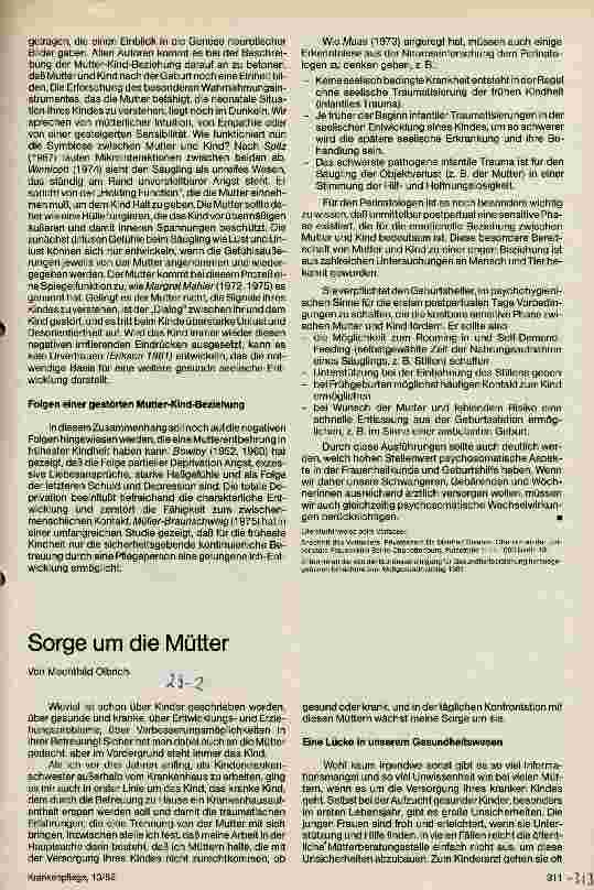 Vorschauseite 2: Zur perinatalen Entwicklung aus der Sicht des Frauenarztes