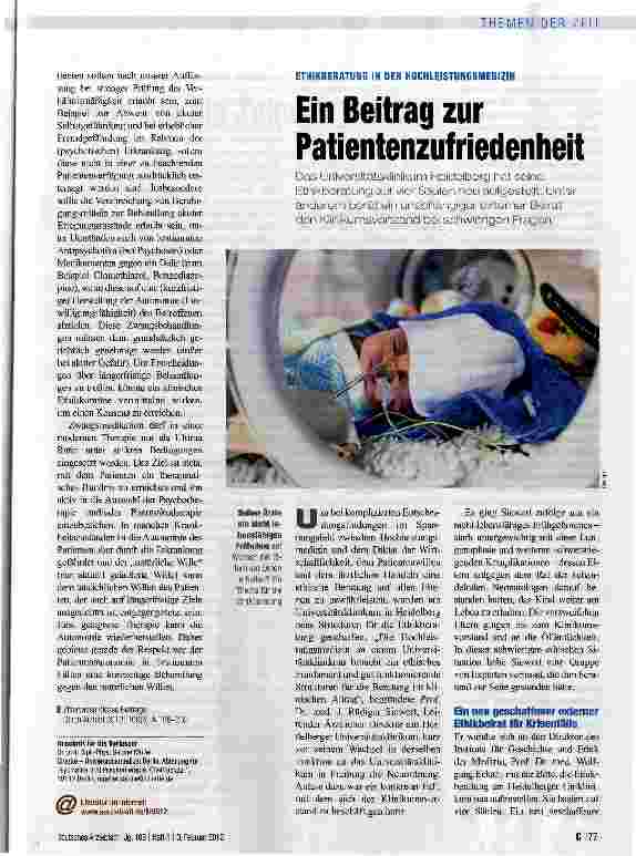 Vorschauseite 1: Ein Beitrag zur Patientenzufriedenheit
