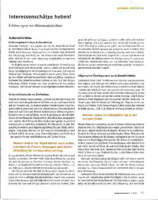 Vorschauseite 1: Männer verstehen Interessenschätze heben!