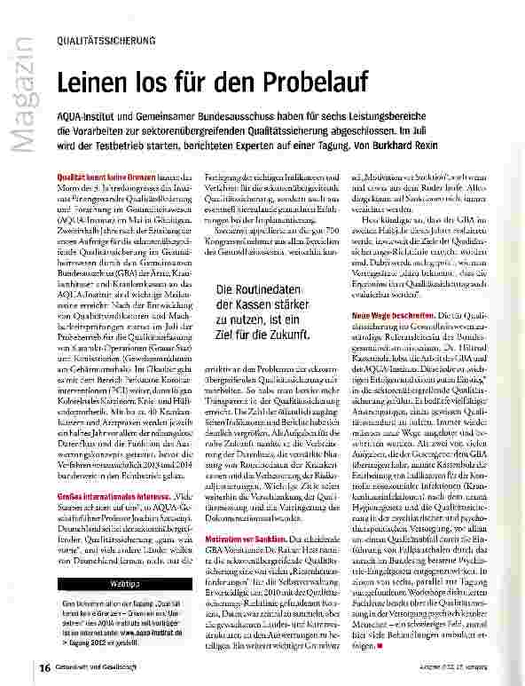 Vorschauseite 1: Leinen los für den Probelauf