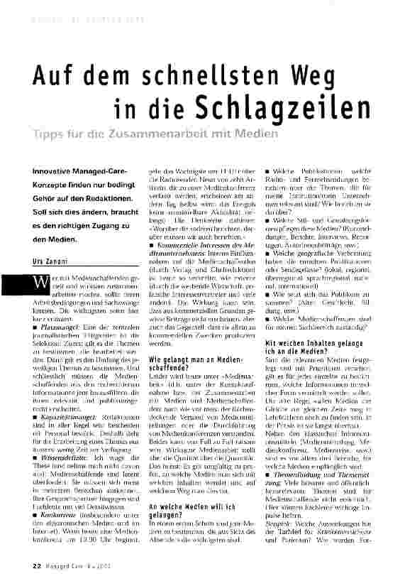 Vorschauseite 1: Auf dem schnellsten Weg in die Schlagzeilen