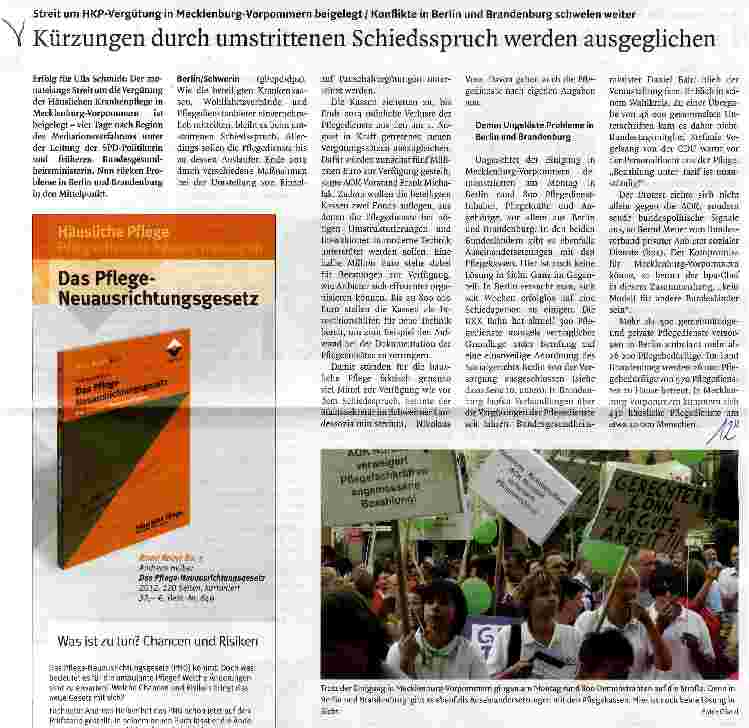 Vorschauseite 1: Kürzungen durch umstrittenen Schiedsspruch werden ausgeglichen