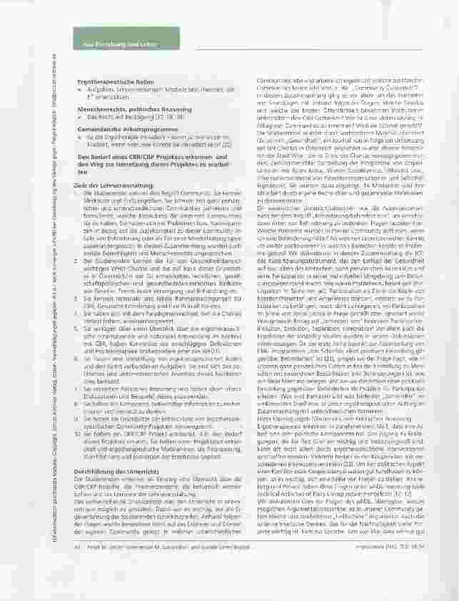Vorschauseite 3: Gesundheit und soziale Gerechtigkeit: eine sozialmedizinische Ergotherapie Community Based Rehabilitation und Community Based Practice in der Ausbildung an der FH Campus Wien