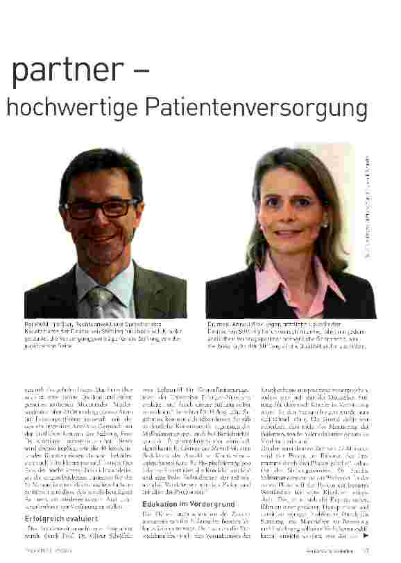 Vorschauseite 2: Stiftung als Kassenpartner-Erfolgskonzept für hochwertige Patientenversorgung