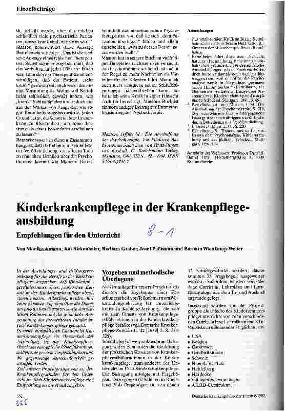 Vorschauseite 2: Die Abschaffung der Psychotherapie Jeffrey M. Masson´s neues Buch - ein Beitrag zur Entmythologisierung