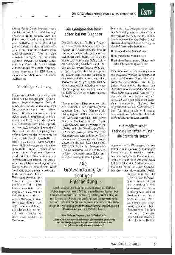 Vorschauseite 2: Die DRG-Abrechnung muss MDK-sicher sein