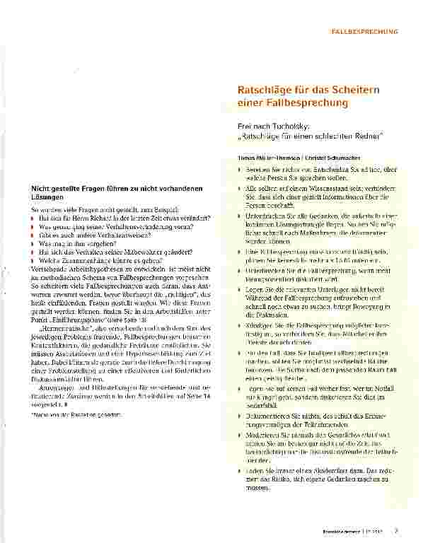 Vorschauseite 2: Für eine „hermeneutische Fallbesprechung