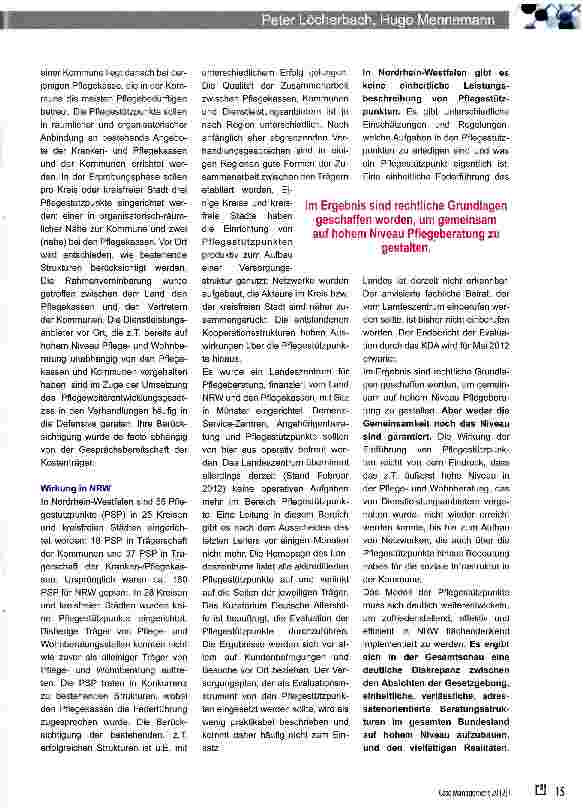 Vorschauseite 3: Baustelle Pflegestützpunkte -NRW und RLP im Vergleich